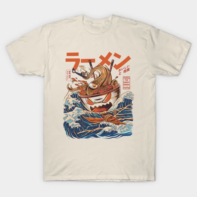 Great Ramen off Kanagawa - Great Wave T-Shirt by Ilustrata